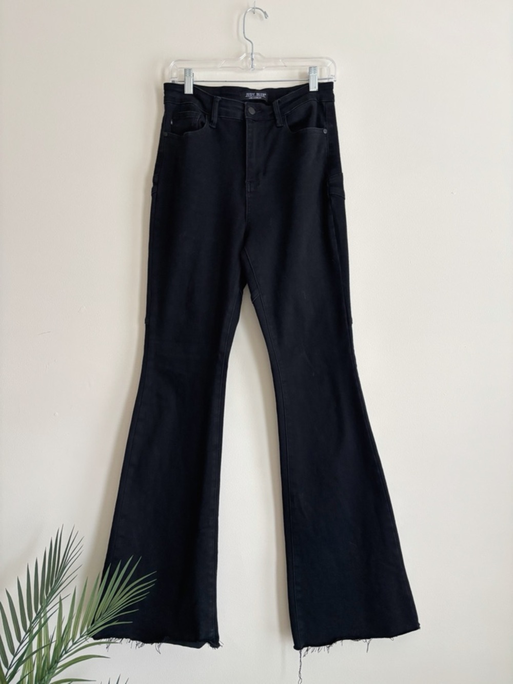 Judy Blue Black High Rise Star Flare Josie Jeans Sz 9 29